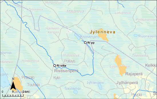 tenkin erittäin pieniä koko kesän ajan (ka. 255 µg/l), eikä Lamujoen rautapitoisuuksien kasvu johdu Kortenevasta. Jylenneva laskee reittiä Ristisenoja-Lamujoki-Siikajoki.