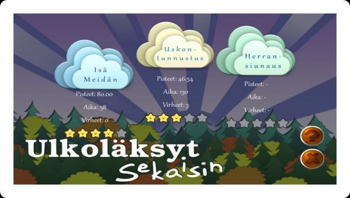 Uskontunnustusta, Isä meidän rukousta ja Herran siunausta voit opetella myös lataamalla Ulkoläksyt sekaisin pelin kännykkääsi tai tabletille. Mobiililaitteille voit ladata myös RISTI 2048 pelin.