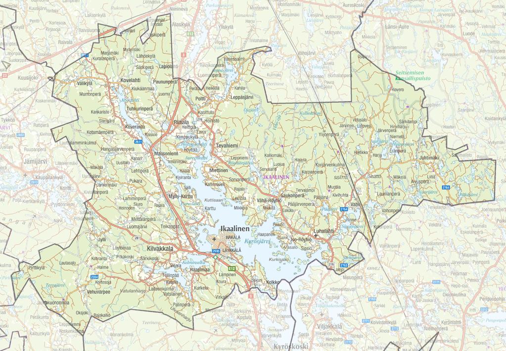 Ikaalinen, liikenneympäristön toimenpidekartta. Kiireellisyys 2. Kiireellisyys 3.