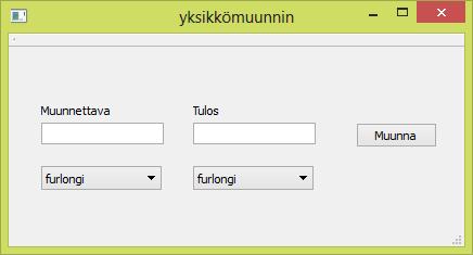 valmis ohjelma (yksi mahdollinen käyttöliittymä) Nyt ohjelma on valmis, tarkista vielä ohjelman oikea toimivuus ja demoa sitä assarille niin saat suoritusmerkinnän.