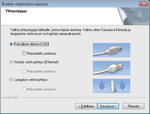 USB Windows USB-liitännän käyttäjät (Windows XP Home / XP Professionl / Windows Vist / Windows 7) 8 Ennen sennust Vrmist, että tietokoneeseen j litteeseen on kytketty virt j että olet kirjutunut