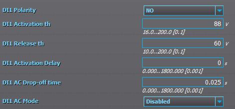 Ohjekirja AQtivate 200 Asettelutyökalu 46 (100) 6.3.4 LAITTEEN IO-VÄLILEHTI (DEVICE IO) BINARY INPUT/ -OUTPUT ASETUKSET Binary input settings sisältää asetukset binäärituloille.