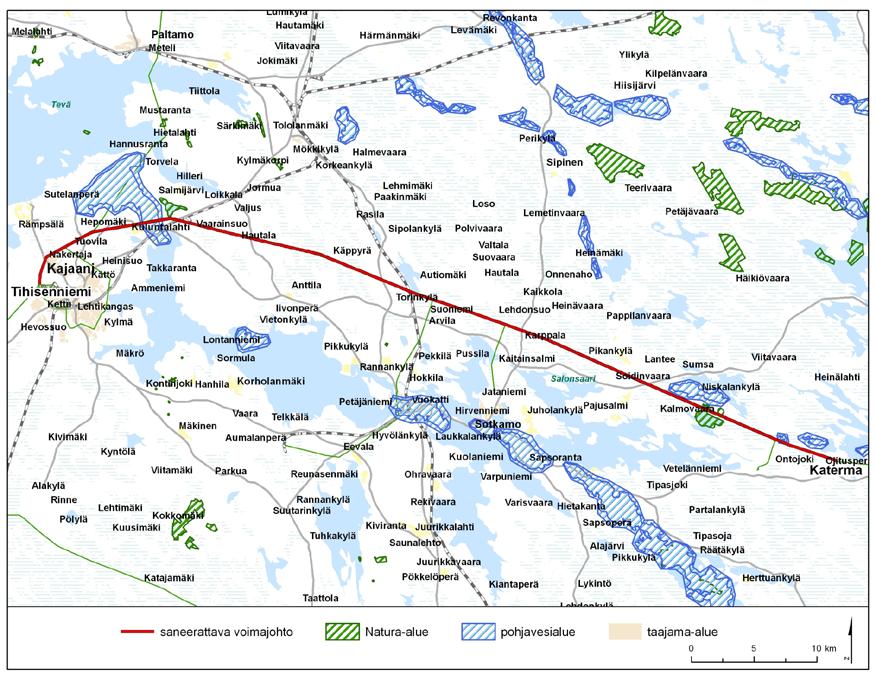 Tihisenniemi - Katerma 110 kv voimajohdon uusiminen YMPÄRISTÖSELVITYKSEN TÄYDENNYS JOHTO-OSUUDELLA LEPPISUO - KATERMA 3 1 JOHDANTO Fingrid Oyj suunnittelee vanhan 110 kv voimajohdon saneeraamista