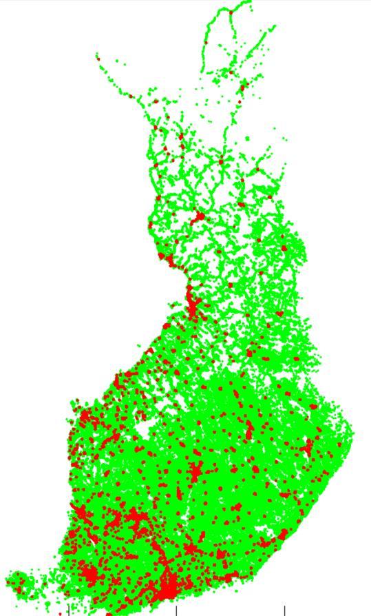 Suomessa asuinrakennusten kattojen potentiaali ~10 GWp Building type Numbe Rooftop surfaces, m² (1) Rooftop potential, S n, MVA (2) 1) Total surface areas of