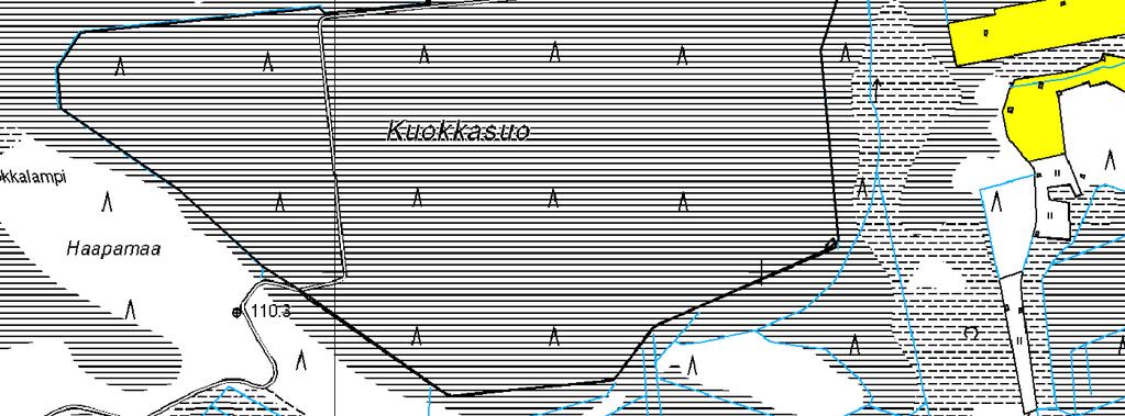 toteuttamiseksi tarvittavat alueet. Kartta Kuokkasuolta on esitetty kuvassa 4.1. Kuva 4.1 Karttakuva Kuokkasuolta. 4.3 