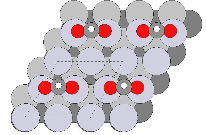 82 Å, ja happi-platina-atomien välisen sidospituuden vaihtelevan 2.10 Å ja 2.61 Å välillä. Fcc-koloon adsorpoituneen formiaatin sitoutumisenergiaksi määritetiin -2.24 ev.