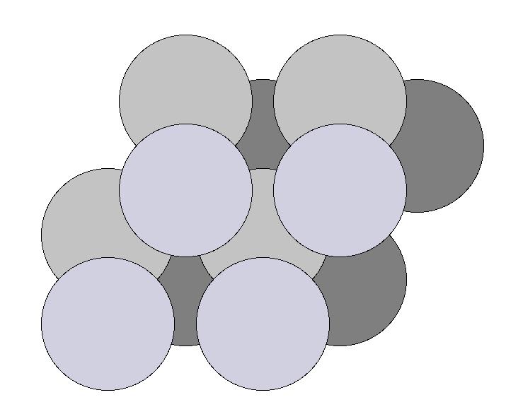 (a) (111) (b) (110) (c) (100) Kuva 16: Erikoistyössä käytetyt transitiometallipinnat, jotka ovat visualisoitu
