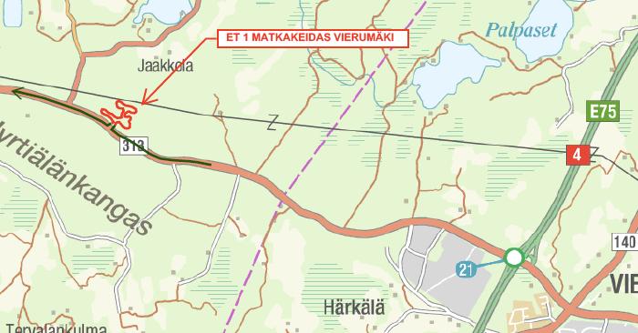 MK 1 Huolto suoritetaan Heinolan2ellä noin 300m ennen lähtöä. Huomioikaa muut 2ellä liikkujat.