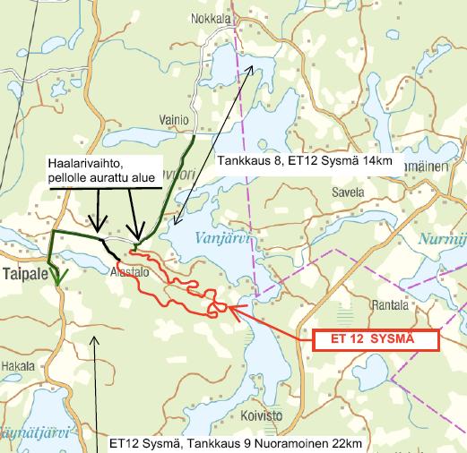 MK 12 LÄHTÖ JA LÄHDÖSSÄ PELTOAUKEALLE AURATULLA ALUEELLA JONKA