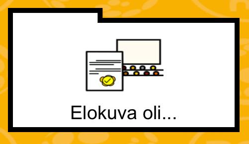 Lausetasoisen kommunikoinnin harjoittelun tukemiseksi soluissa ja kansioissa on sanaluokasta kertovat värikoodit: sininen = tekijä