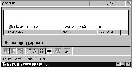 EPSON Status Monitor 2:n käyttö (vain Windows 95) Jos lisäohjelma Status Monitor 2 on asennettu, saat tarkkoja tietoja kirjoittimen kulloisestakin tilasta.