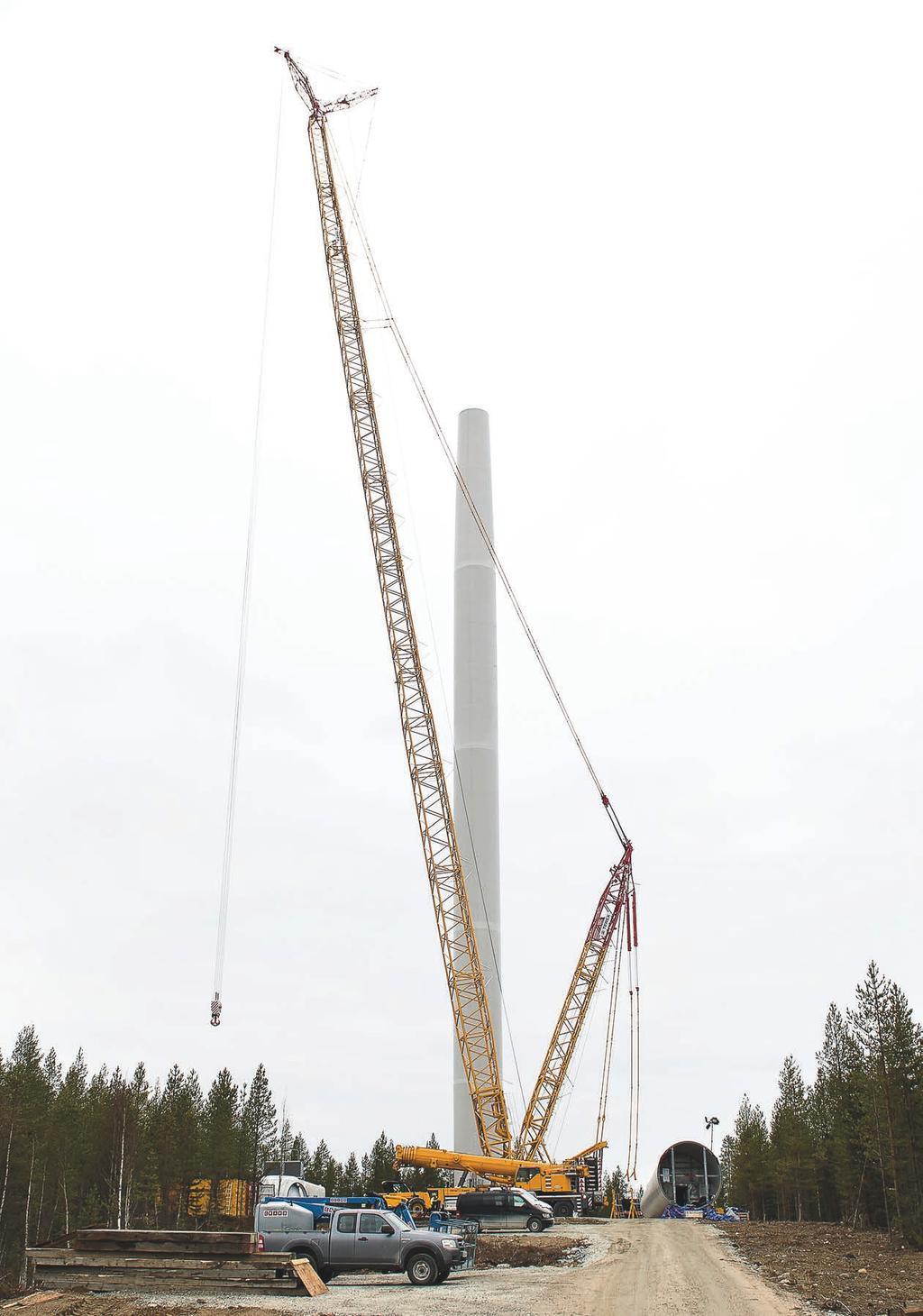 teemaa Kivivaara-Peuravaaran voimaloiden napakorkeus on 144 metriä. Yhden voimalan pystytykseen kuluu neljä päivää.