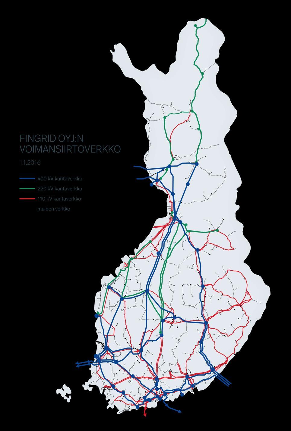 Kantaverkko Sähkönsiirron runkoverkko, johon ovat liittyneet pääasiassa suuret voimalaitokset ja