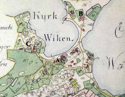 Seilin postiranta Joh. Tillbergin kartassa vuodelta 1811. Kuva: Tuija Tuhkanen asiakirjamerkintöjä.