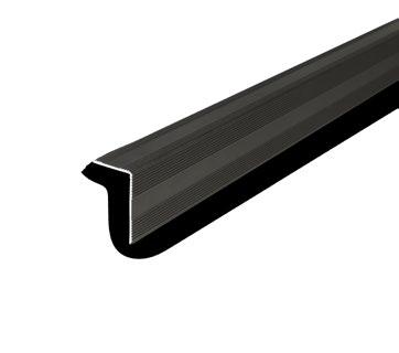 Alumiininen L-lista (26 42 mm) musta ja harmaa pituus 4 m soveltuu myös TWPC 26 140 terassilaudalle