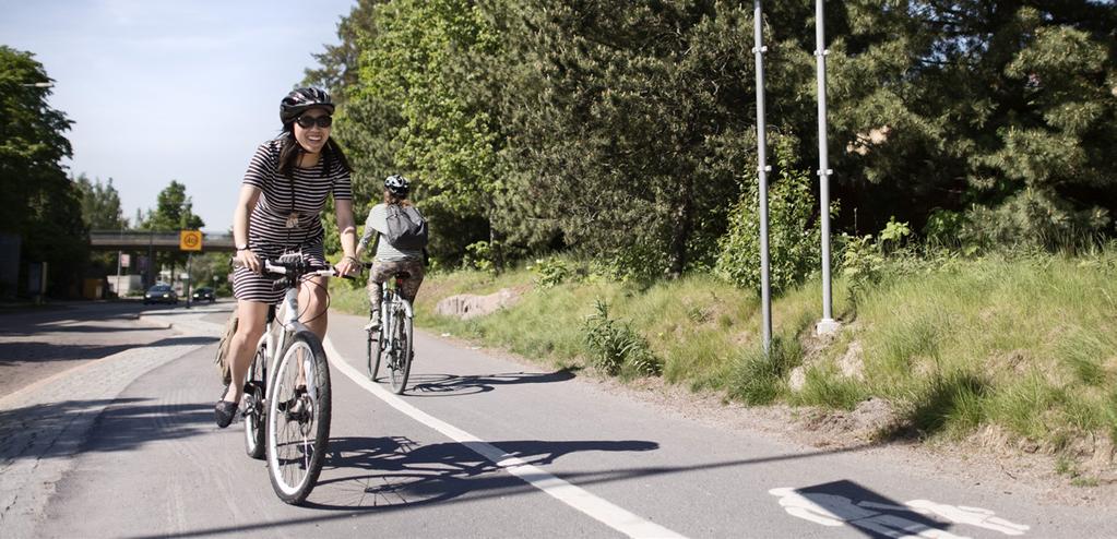10 Talvilasketuissa kohteissa pyöräilijämäärät olivat 9 41 % n pyöräilijämääristä vuonna. Vilkkaita pyöräilyväyliä ovat Kehä I Laajalahdessa sekä Länsiväylä Karhusaaren kohdalla.