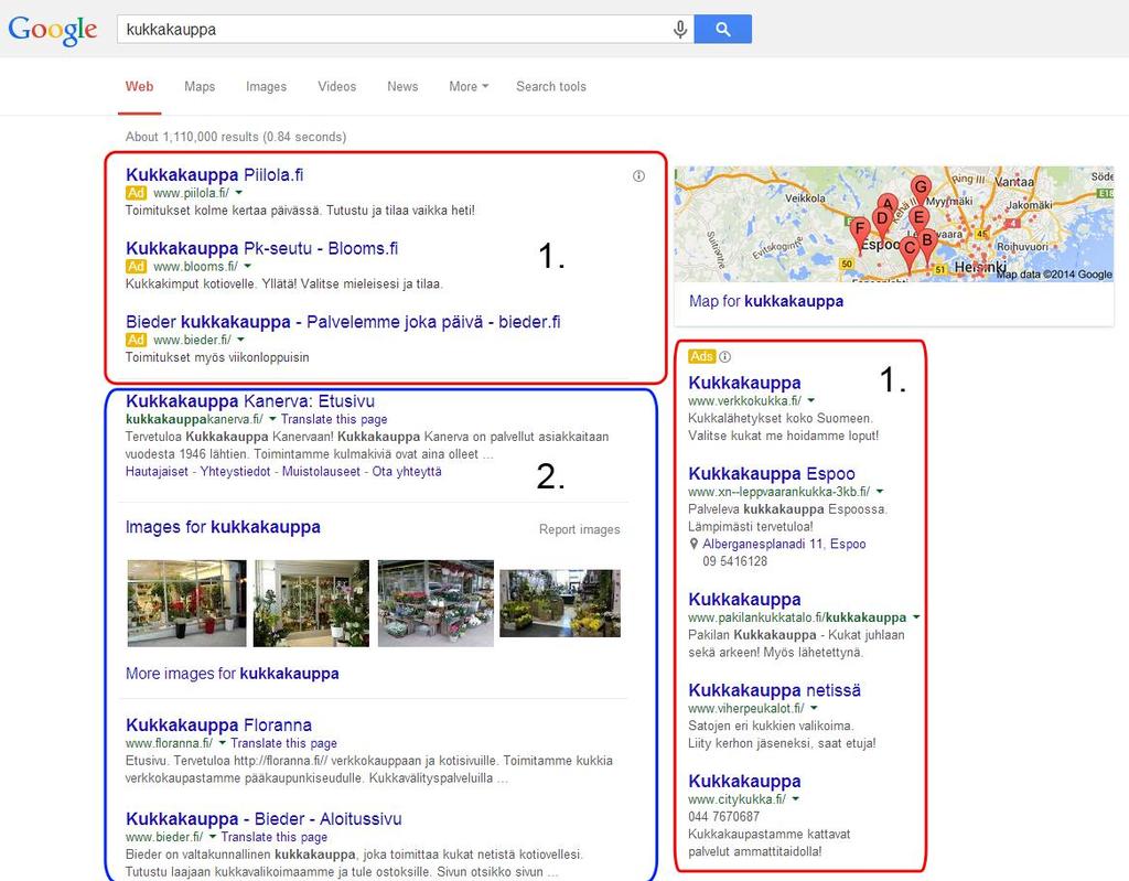 4 Tarjousten lisäksi tuloksia määrittelevät laadulliset pisteet, joita Googlen järjestelmä antaa mainostajien mainoksille.