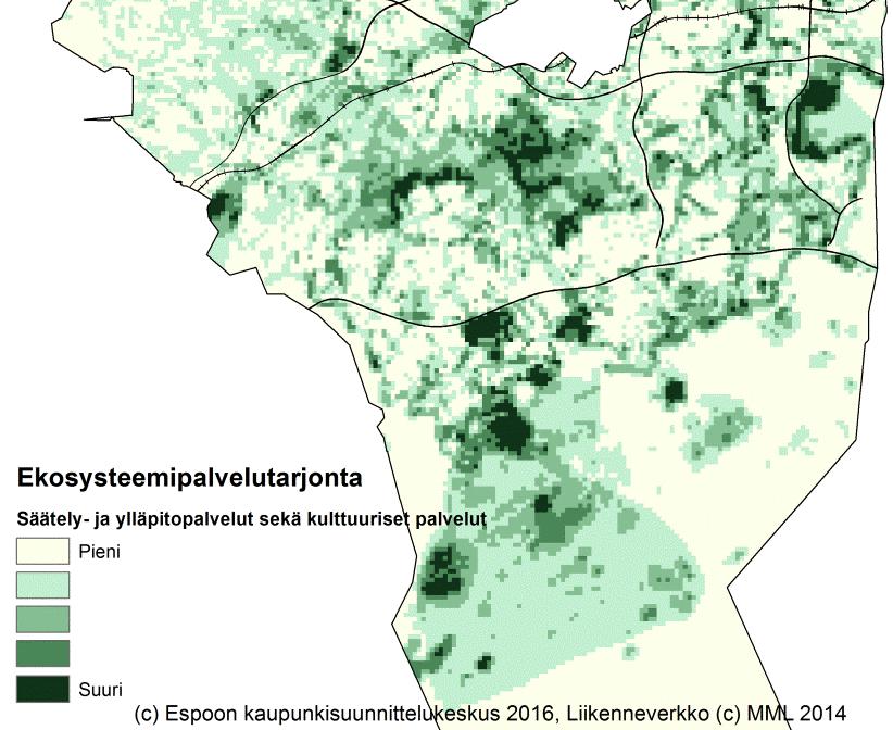 palvelut Lähimetsät ja laajempien virkistysalueiden reunametsät: Helposti saavutettava virkistysympäristö Monet