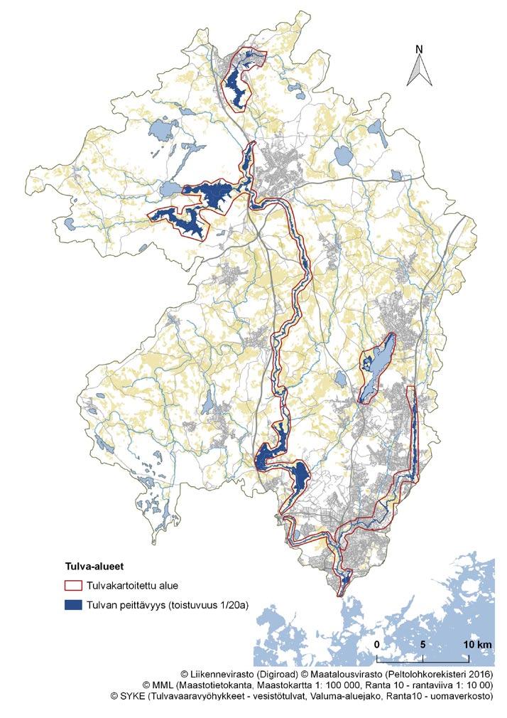 toimenpiteitä ja kartoitetaan Vantaanjoen vesistöalueen taajamien ulkopuoliset