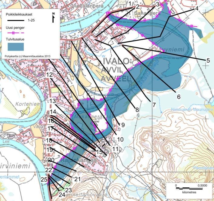 VE 4: Ohitusuoman/tulvitusalueen rakentaminen Ohitusuomien/tulvitusalueiden rakentaminen Mukkavuopaja: Uoman vaikutukset vedenkorkeuteen keskustan kohdalla reilu 10 cm Törmänen: Uoman pohja ei ole