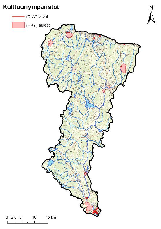 10 2.3.3 Historialliset kohteet ja kulttuuriympäristöt Porvoonjoella sijaitsevat valtakunnallisesti merkittävät kulttuurihistorialliset kohteet on esitetty kuvassa 7.