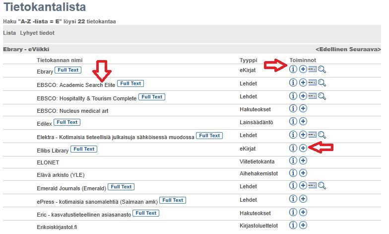 7 Kun löydät sopivan aineiston, voit hakea joko aineiston/tietokannan oman käyttöliittymän kautta (klikkaa aineiston nimeä) tai Nelli-portaalin hakutoiminnoilla.