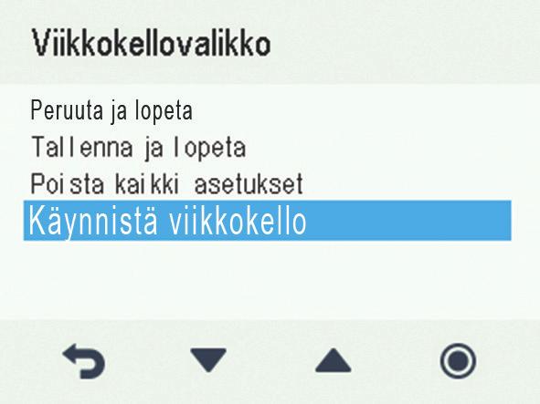 SETUKSET KÄYTTÖ Päivämäärän asettaminen 1. Valitse setukset > ika ja päivämäärä. 2. Valitse Hyväksy. 3. Valitse Nuoli oikealle, kunnes näyttö 4/4 avautuu. 4. seta päivä Plus- tai Miinus-painikkeilla.