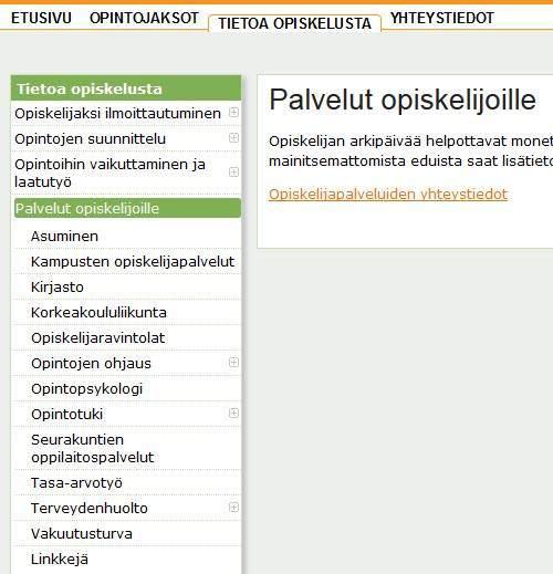 Kuva 4. Palvelut opiskelijoille Oulun ammattikorkeakoulussa, opiskelijaintra Oiva 3. OPISKELIJATUUTORINA TOIMIMINEN Opiskelijatuutoroinnilla on suuri merkitys uudelle opiskelijalle.