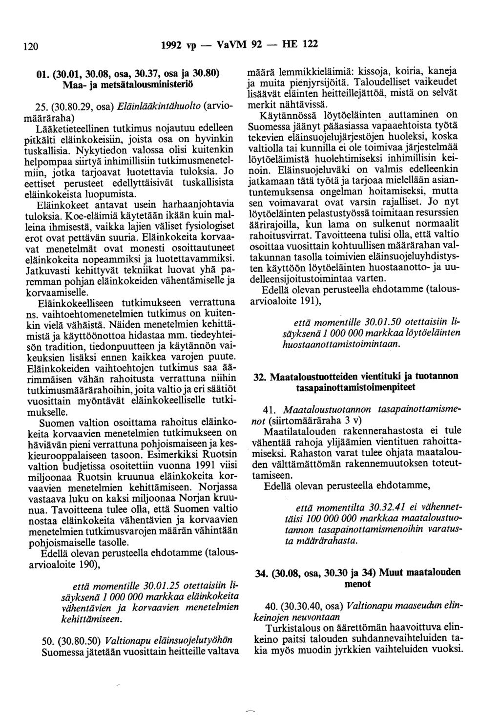120 1992 vp - VaVM 92 - HE 122 01. (30.01, 30.08, osa, 30.37, osa ja 30.80)