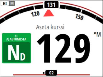 Ei ajautumista -tila Ú Huomautus: Ei ajautumista -tilaa ei voi valita, jos GPSpaikannuksen ja ohjaussuunnan tietoja ei ole.
