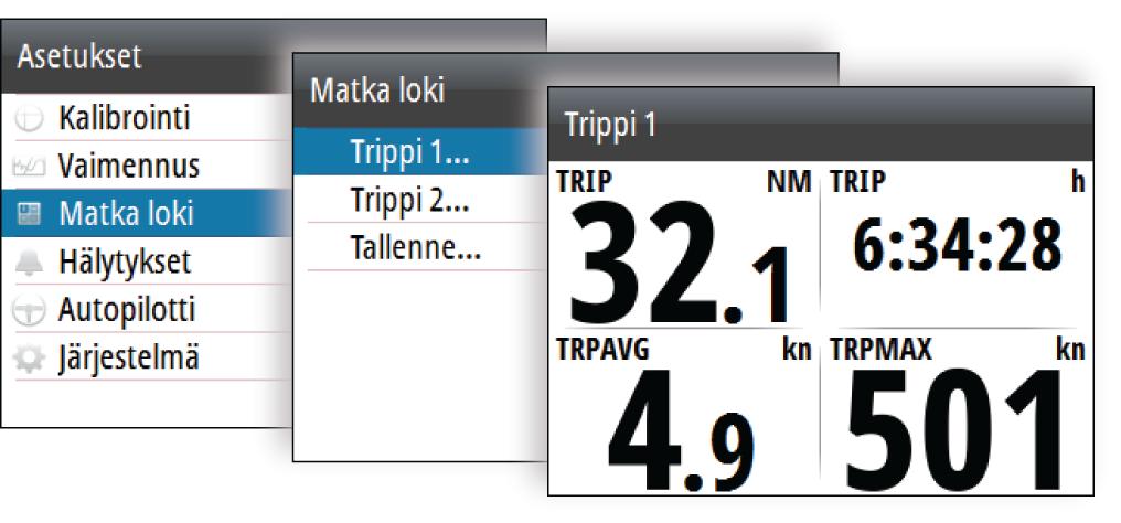 4 Matkaloki Matkaloki on käytettävissä Asetukset-valikossa.