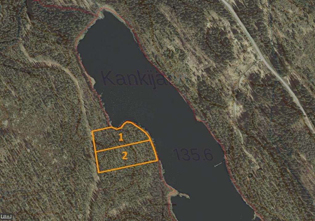 Kankijärvi, Mustajärven kylä Lomarakennuspaikka 30 000-35 000 euroa Loma-asunnon rakennuspaikat Kankijärven rannalla: 1) pinta-ala n. 5 000 m 2 2) pinta-ala n.