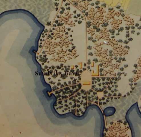 Vuoden 1855 Vaasan kaupunkikaavasta ilmenee paikalla sijanneiden rakennusten