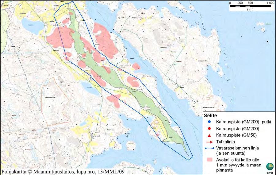 Keski-Suomen liitto Keski-Suomen POSKI projekti 2009, Pohjavesikohteet 7 suus vaihtelee suuresti kallioisesta alustasta johtuen: luoteisosassa se on vain 5-10 metriä.