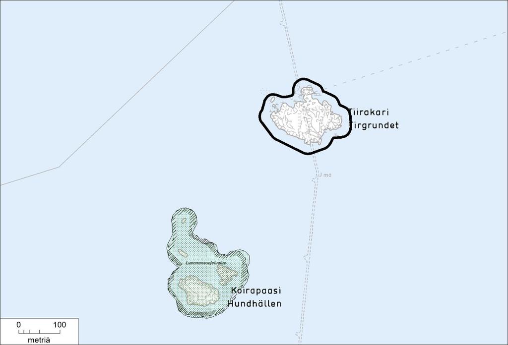 32. Tiirakari Pinta-ala 2,65 ha Tiirakari on Pihlajasaarten eteläpuolella sijaitseva kallioluoto, joka muodostaa yhdessä eteläpuolisen Koirapaaden luonnonsuojelualueen ja Söderholminkupu-nimisen