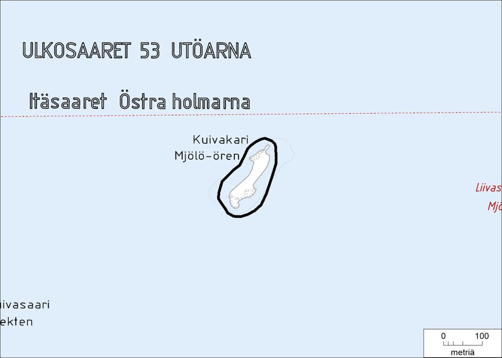 41. Kuivakari Pinta-ala 1,87 ha Isosaaren luoteispuolella sijaitseva Kuivakari on avomeren ympäröimä somerikkoinen ja kallioinen luoto.