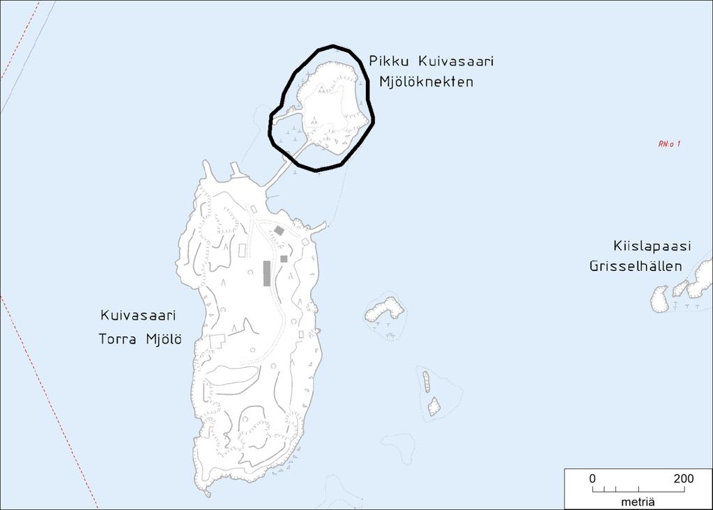 42. Pikku-Kuivasaari Pinta-ala 4,22 ha Kasvistoltaan ja linnustoltaan rikas sekä sotilasalueeseen kuuluvana erinomaisen hyvin luonnontilansa säilyttänyt ulkosaariston saari.