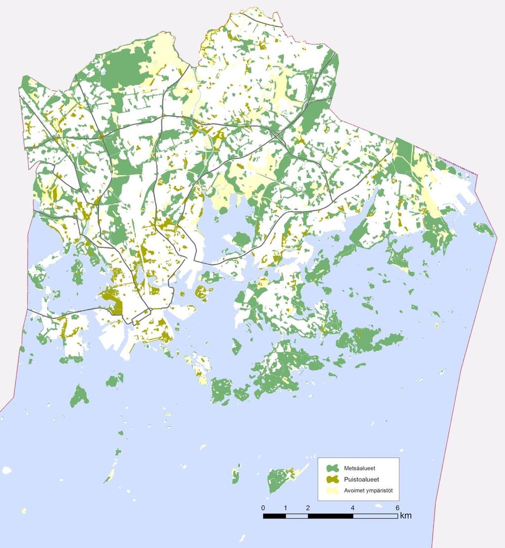 Helsingin luonnonsuojeluohjelma 2015 2024 ja metsäverkostoselvitys, korjattu ehdotus 29.9.2015 31 (143) Kuva 6.