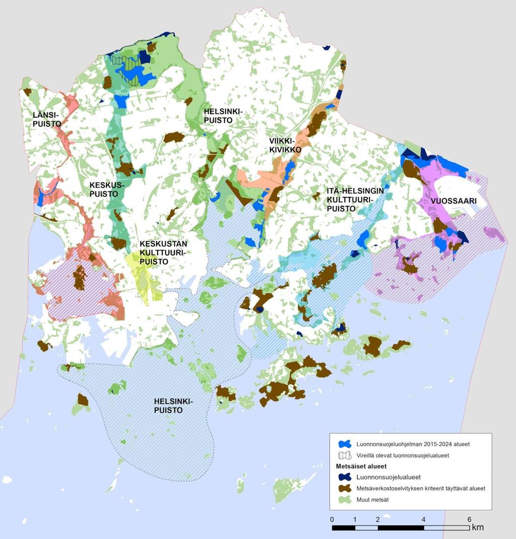 Helsingin luonnonsuojeluohjelma 2015 2024 ja metsäverkostoselvitys, korjattu ehdotus 29.9.2015 43 (143) Kuva 15.