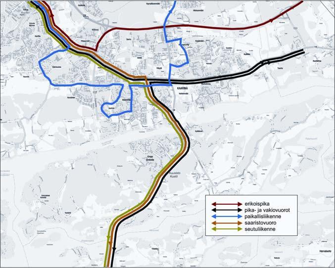 kutsuttu liikennöitsijöiden ja lääninhallituksen edustajat. Kaarinan kaupungin alueella kulkee kaksi paikallisliikenteen bussilinjaa (11 ja 110).