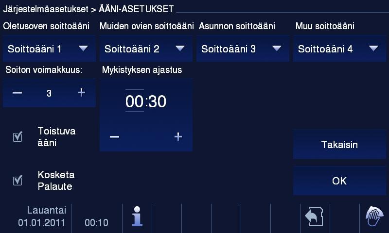 5.2.12.9 Ääniasetukset 1 2 3 4 5 6 7 9 8 Kuva 30 Ääniasetukset "Ääniasetukset" -valikko sisältää seuraavat toiminnot: Nro.