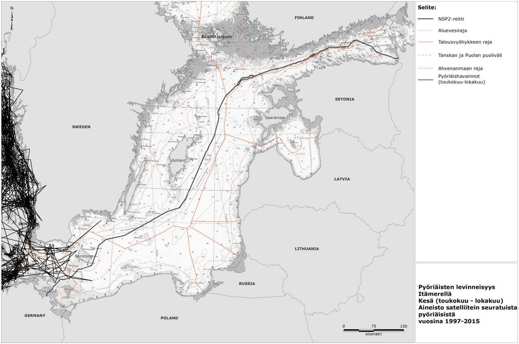 Tulosta vahvistaa 115 pyöriäisen satelliittiseuranta vuosina 1997 2015.
