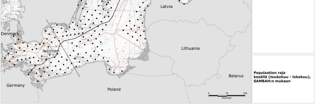 Esiintymispaikat riippuvat todennäköisesti pyöriäisten saalislajien esiintymisestä (esim. Sveegaard et al.
