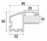 Liukuovi KIT E45-10 Liukuovi KIT sisältää: sivuprofiili 2,7 m, 2 kpl