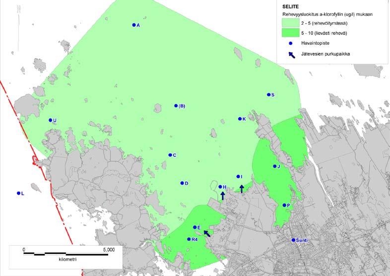 14 Kokkolan edusta jakaantui kesällä 2009 kahteen rehevyysluokkaan (kuvat 8-9).