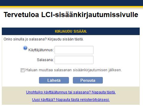 3.1 Uusi käyttäjä Kirjautuminen https://mylci.lionsclubs.org/login.aspx?