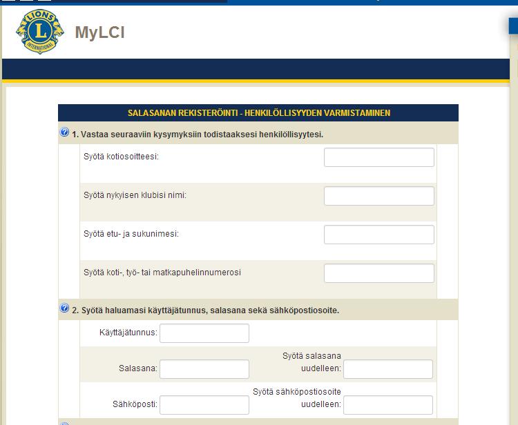 Pvm: 2.8.2015 Käyttäjätunnuksen luonti ja sisäänkirjautuminen Sivu 5 / 8 Henkilöllisyyden varmistamiseen liittyvät kysymykset saattavat vaihdella.