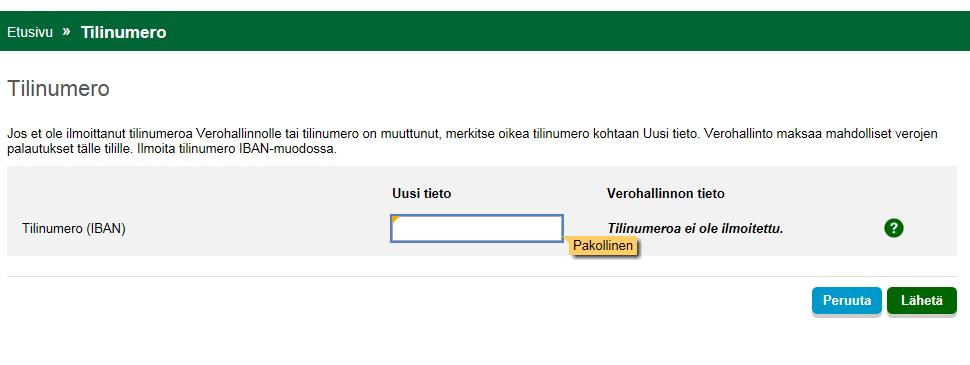 Uusi tilinumero näkyy OmaVerossa heti ilmoittamisen jälkeen. Jos asiakas haluaa tämän jälkeen muuttaa tilinumeroa, hänen tulee antaa uusi ilmoitus.