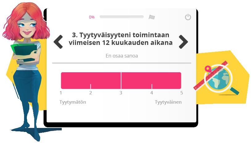 Mikäli numeerinen skaala laitetaan päälle ja janaan määritellään tarkat arvot (esimerkiksi 1-5), on hyvä pitää mielessä, että tämä voi osittain ohjata vastaajan vastausta.