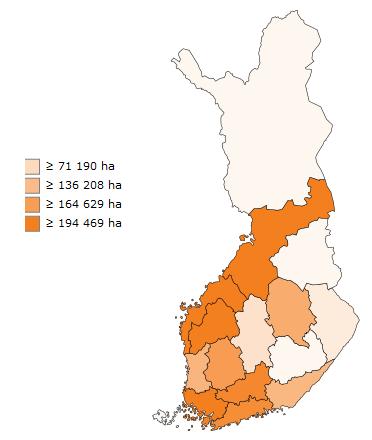 Maatila- ja puutarhayrityksiä v. 2016 Suomessa 50 388 kpl Etelä-Savossa 2454 kpl (4,9 %) Käytössä oleva maatalousmaa v. 2016 Suomessa 2,3 milj.